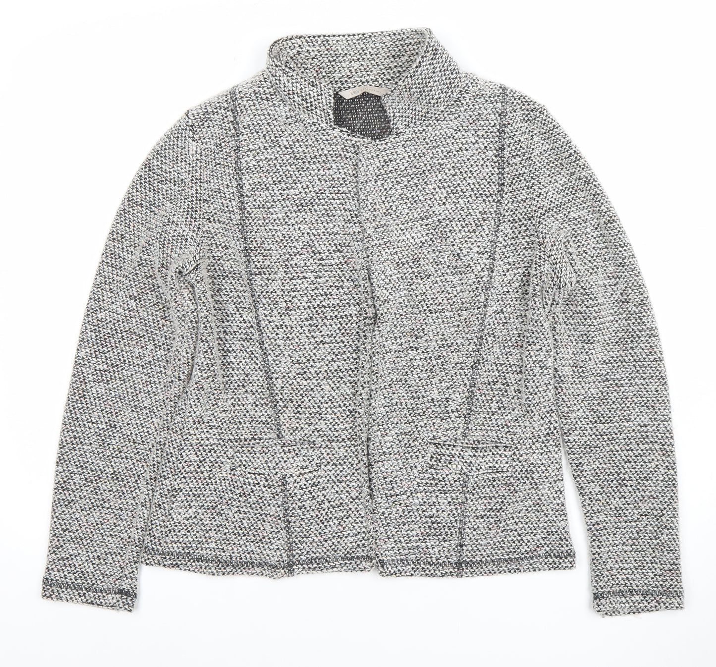 Marks and Spencer Women’s Grey Woven Blazer UK 14 Classic Single-Breasted Jacket