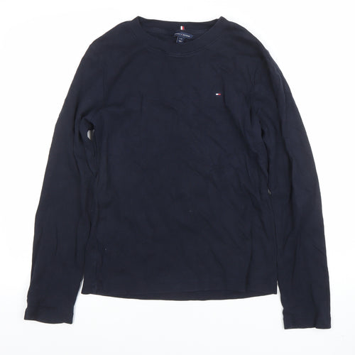 Tommy Hilfiger Women’s Blue Cotton Long Sleeve Crew Neck T-Shirt Size L