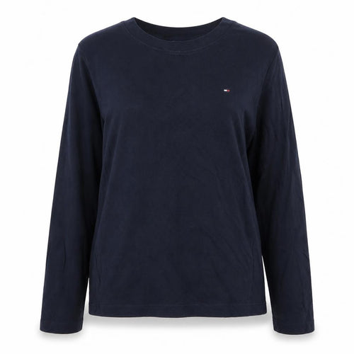 Tommy Hilfiger Women’s Blue Cotton Long Sleeve Crew Neck T-Shirt Size L
