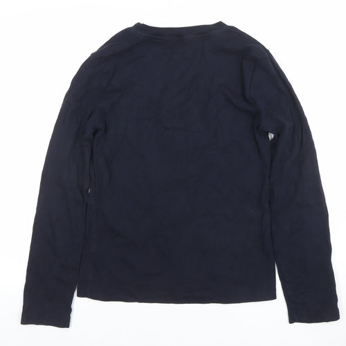 Tommy Hilfiger Women’s Blue Cotton Long Sleeve Crew Neck T-Shirt Size L