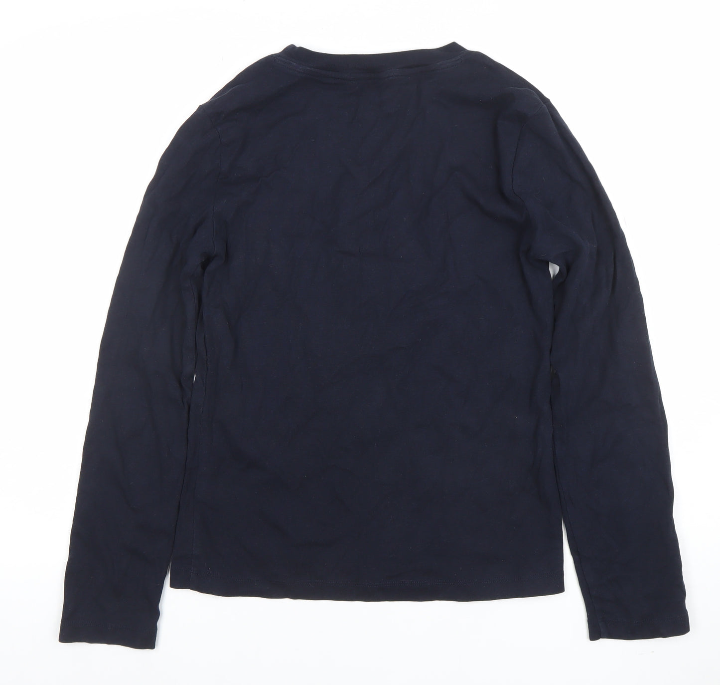 Tommy Hilfiger Women’s Blue Cotton Long Sleeve Crew Neck T-Shirt Size L