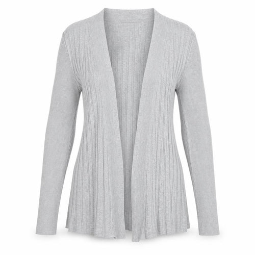 David Emanuel Women Grey Long Sleeve V-Neck Cardigan Size S