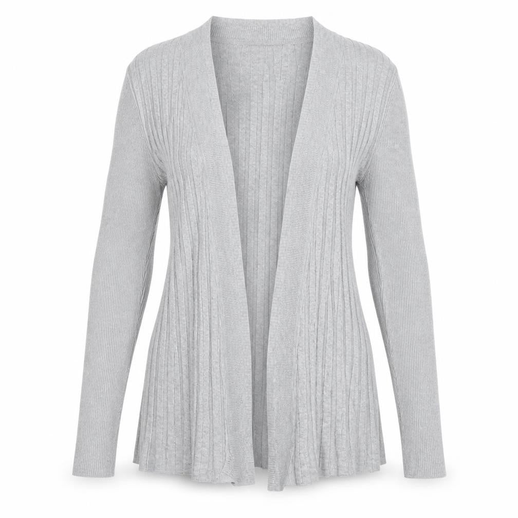 David Emanuel Women Grey Long Sleeve V-Neck Cardigan Size S