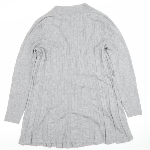 David Emanuel Women Grey Long Sleeve V-Neck Cardigan Size S