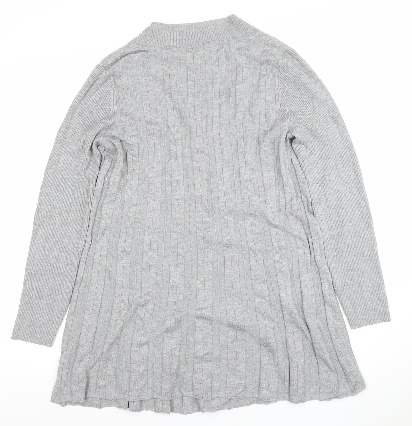 David Emanuel Women Grey Long Sleeve V-Neck Cardigan Size S