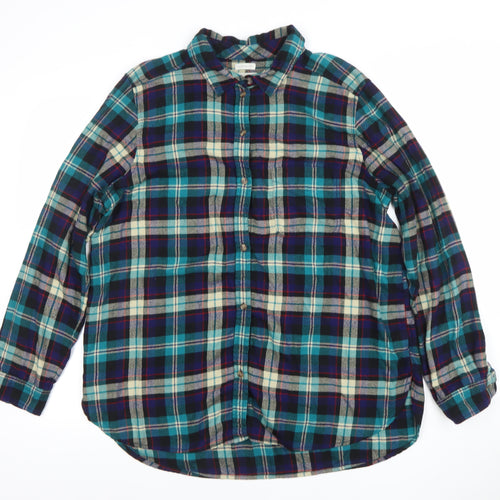 American Eagle Men's Multicoloured XL Flannel Check Button-Up Shirt