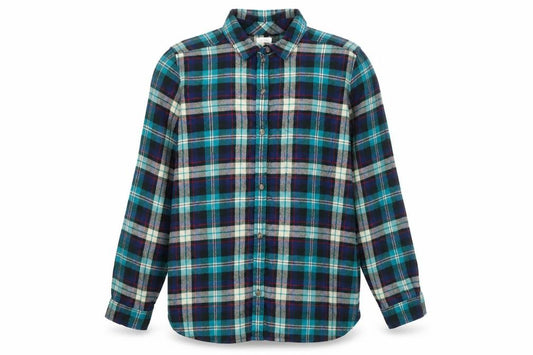 Front view of American Eagle Men's Multicoloured XL Flannel Check Button-Up Shirt