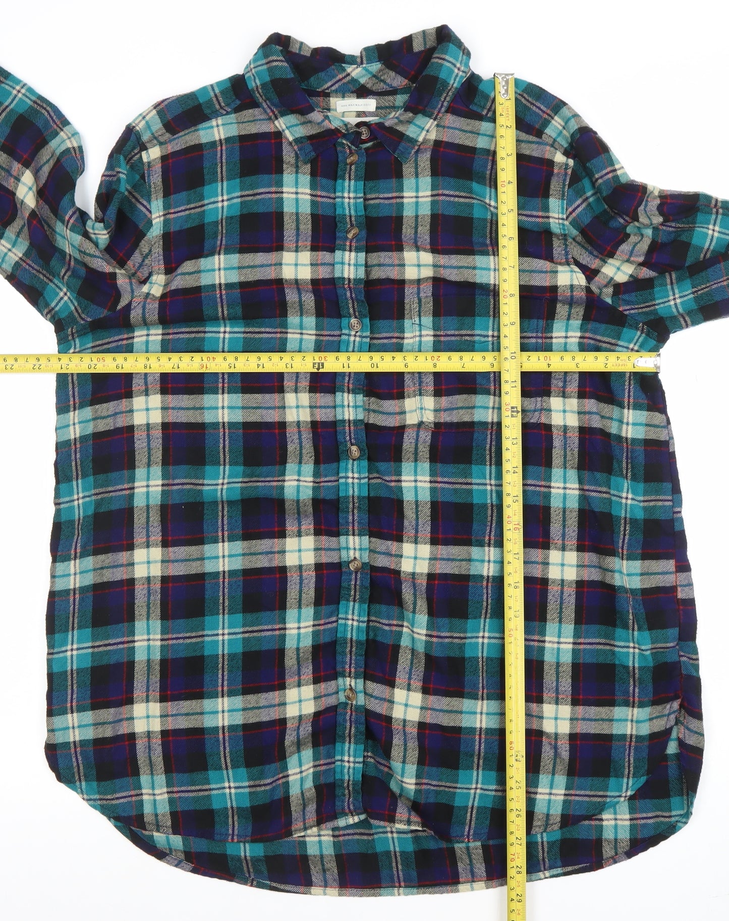 American Eagle Men's Multicoloured XL Flannel Check Button-Up Shirt