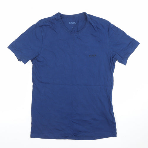 BOSS Men's Blue Crew Neck Cotton Short Sleeve T-Shirt Size S