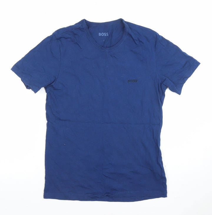 BOSS Men's Blue Crew Neck Cotton Short Sleeve T-Shirt Size S
