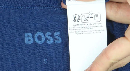 BOSS Men's Blue Crew Neck Cotton Short Sleeve T-Shirt Size S