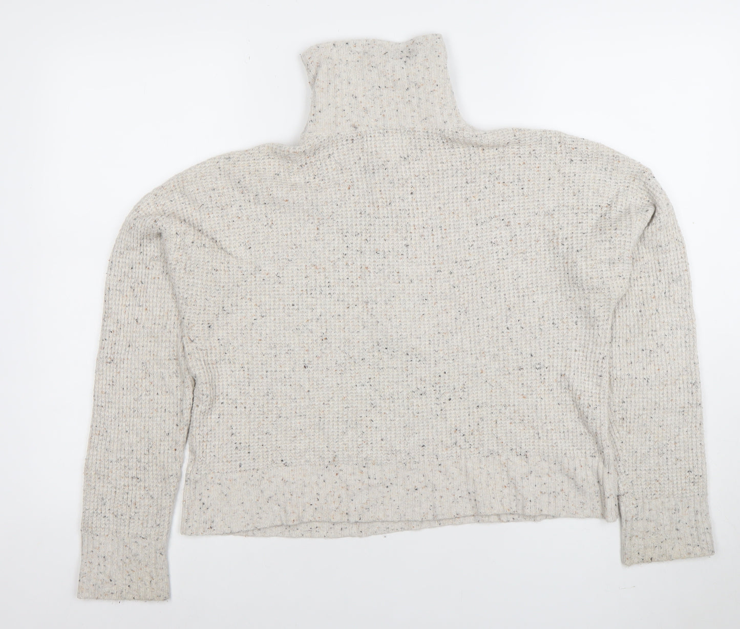William Rast Women’s Beige 1/2 Zip High Neck Chunky Knit Jumper Size S