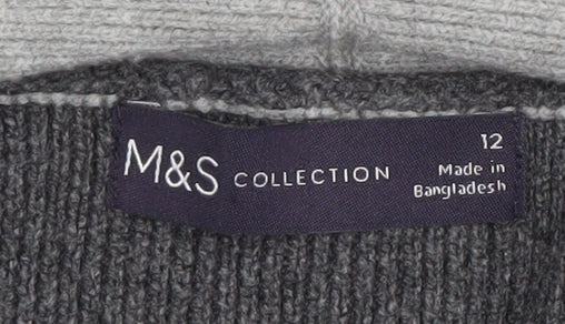Marks and Spencer Women’s Grey Knit Long Sleeve Open Cardigan Size 12