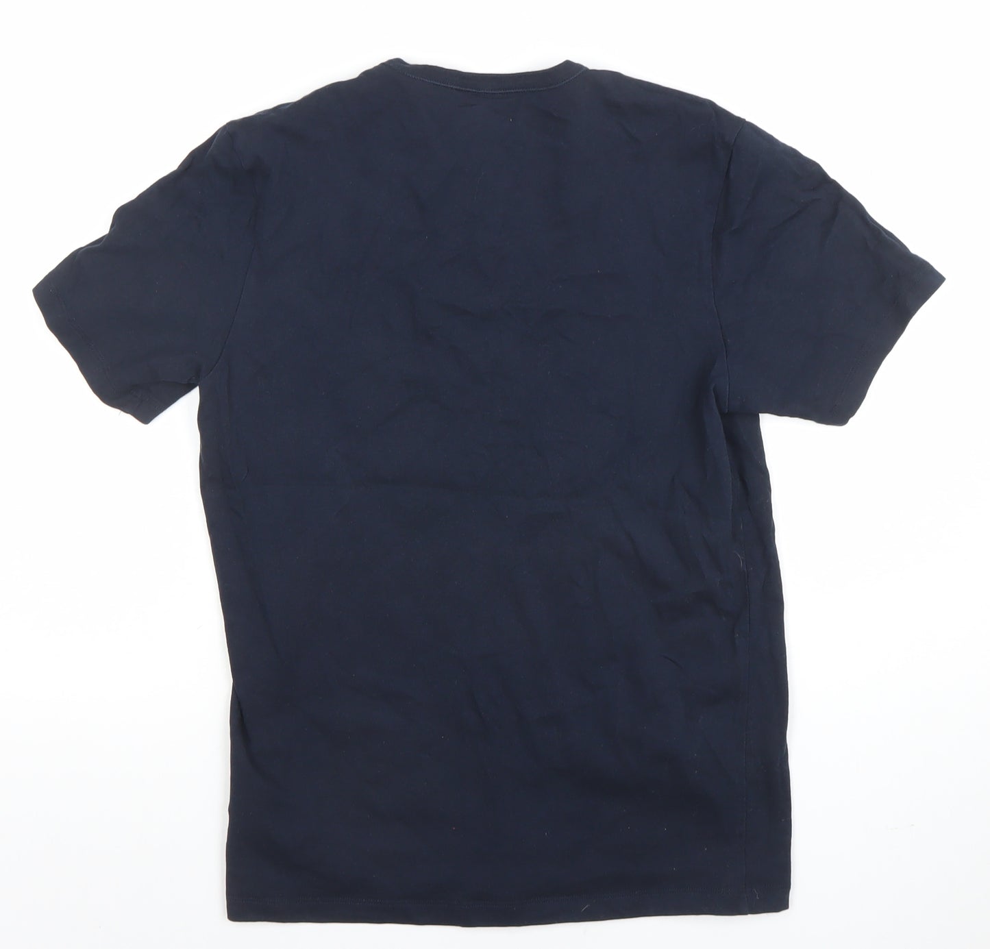 BOSS Men's Blue Small Crew Neck Cotton Logo T-Shirt