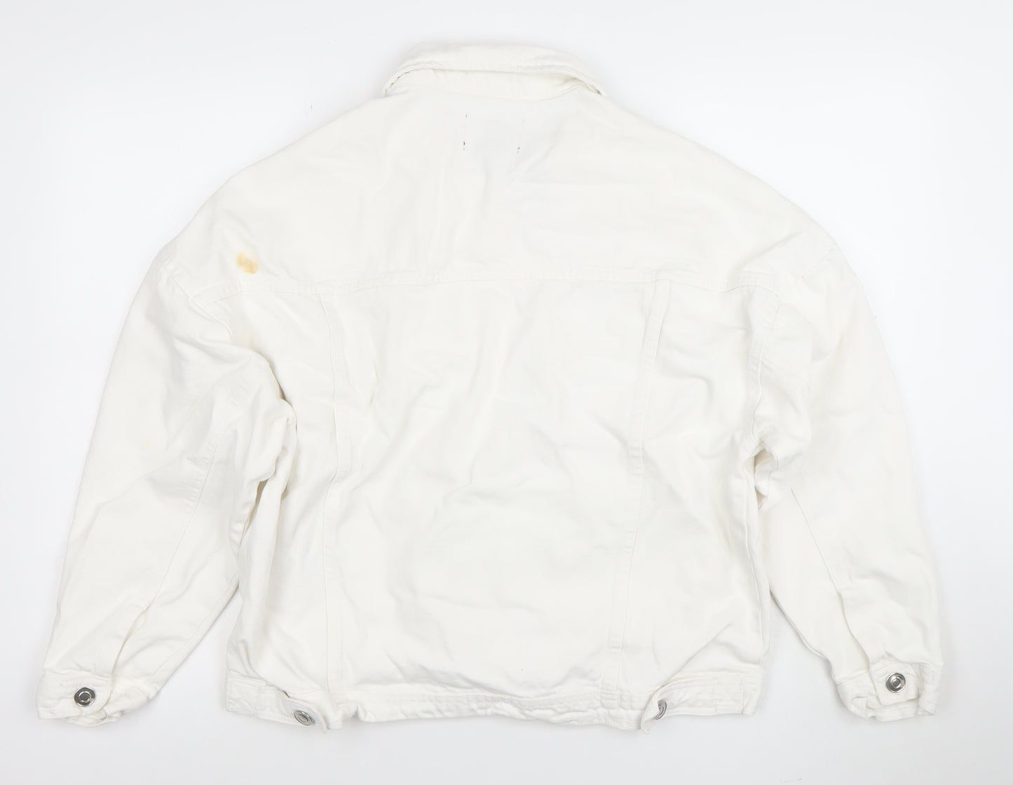 Brave Soul Women's White Cotton Twill Jacket Size 12 Casual Button Front