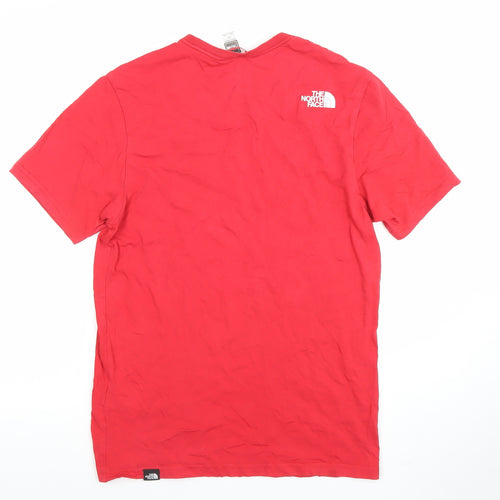 The North Face Men Red Cotton Crew Neck Short Sleeve T-Shirt Size S