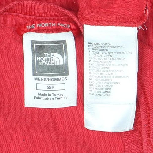 The North Face Men Red Cotton Crew Neck Short Sleeve T-Shirt Size S