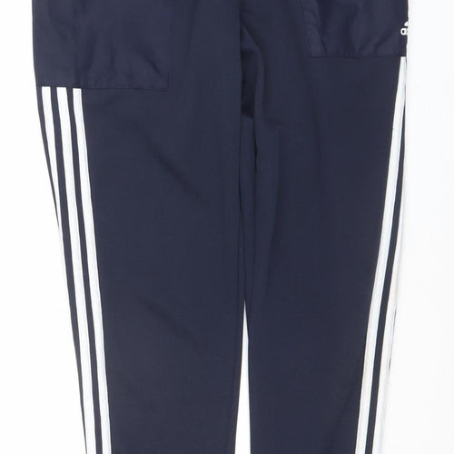 Adidas Men's Blue Slim Fit Track Pants Size S Activewear Tapered