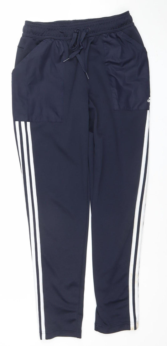 Adidas Men's Blue Slim Fit Track Pants Size S Activewear Tapered