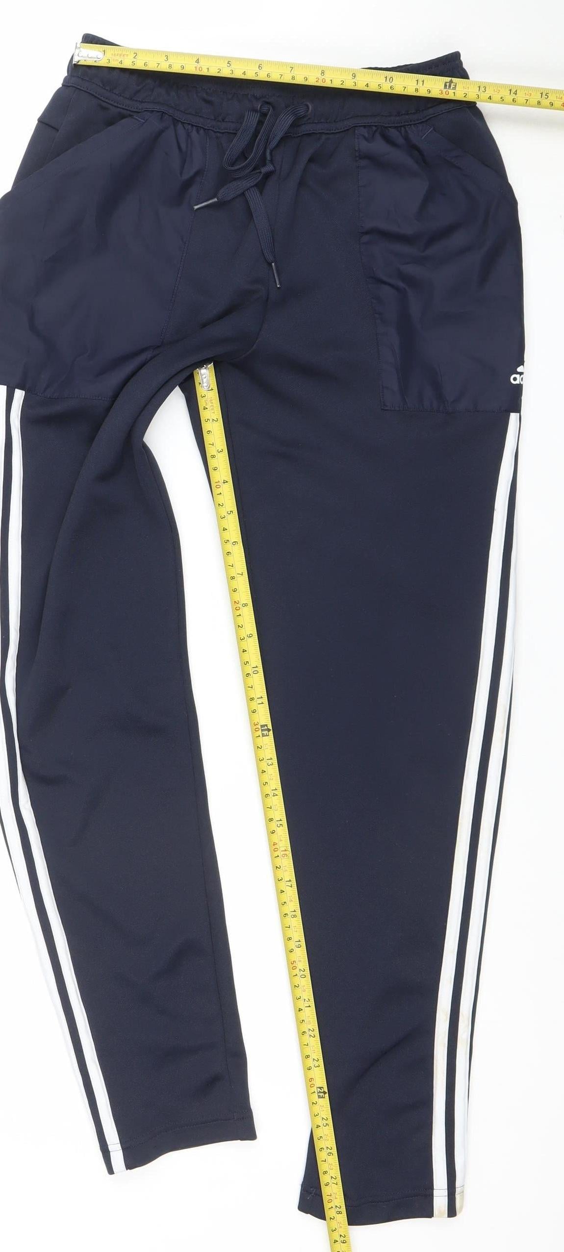 Adidas Men's Blue Slim Fit Track Pants Size S Activewear Tapered