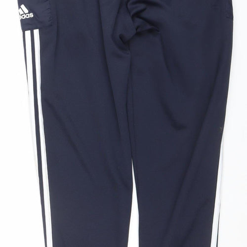 Adidas Men's Blue Slim Fit Track Pants Size S Activewear Tapered