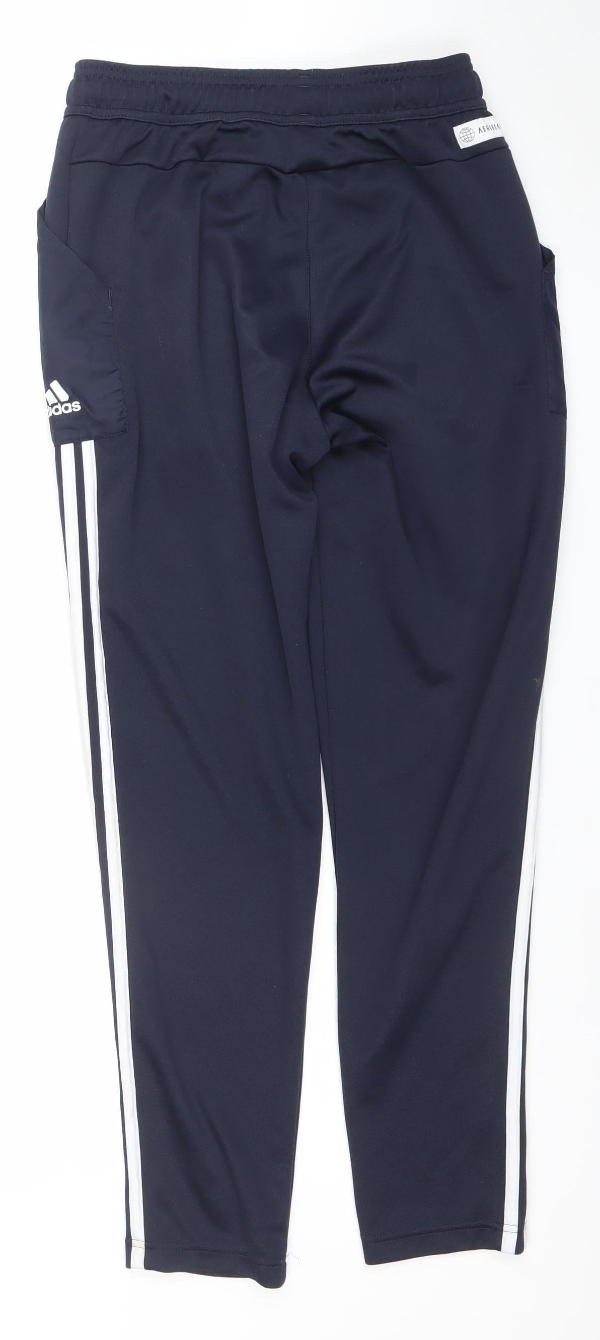 Adidas Men's Blue Slim Fit Track Pants Size S Activewear Tapered