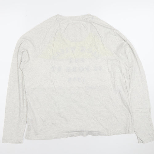 Jack Wills Womens Grey Colourblock Long Sleeve Cotton T-Shirt Size 10