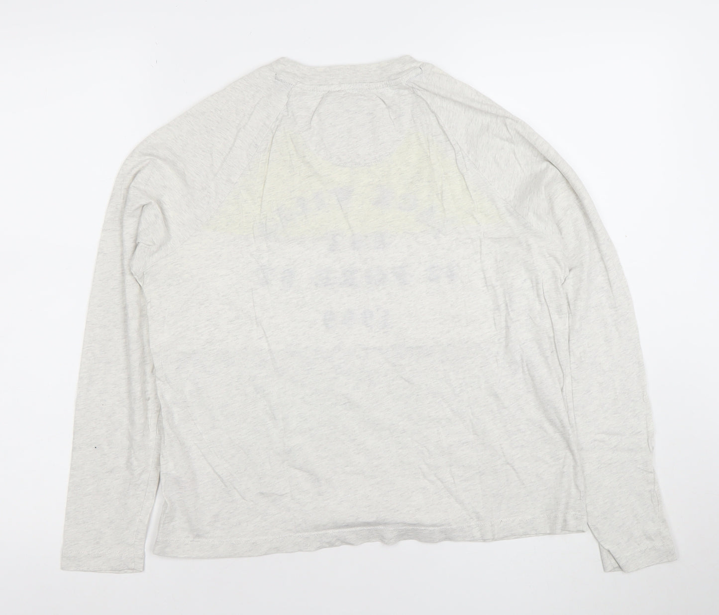 Jack Wills Womens Grey Colourblock Long Sleeve Cotton T-Shirt Size 10