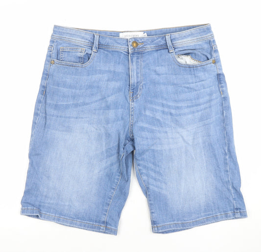 Principles Womens Blue Denim Bermuda Shorts Size 14 Regular Stretch