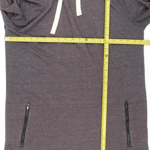 Villain Men's Brown Pullover Hoodie Size M Zip Pocket Casual Top