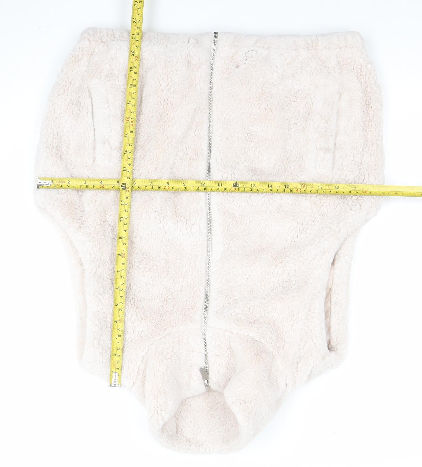 Sloosh Premium Women Beige Fleece Zip Waistcoat Size L