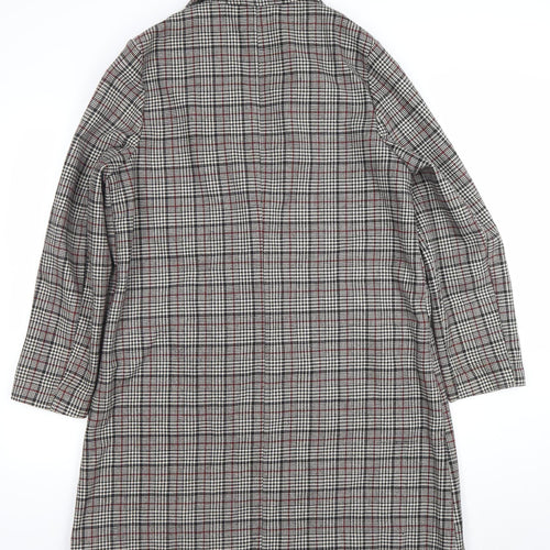 Primark Women's Multicoloured Check Blazer Size 16 Classic Mid-Length