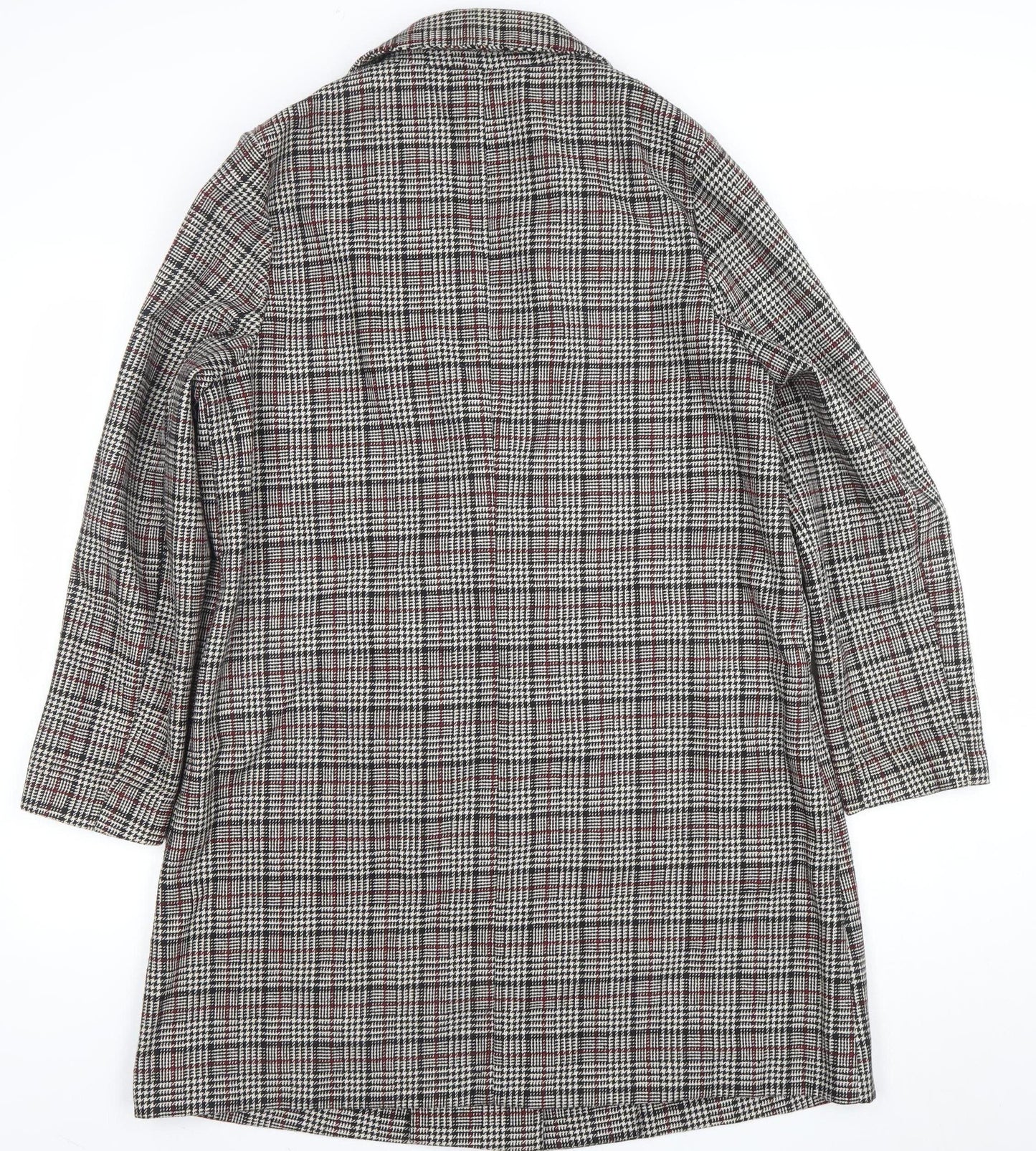 Primark Women's Multicoloured Check Blazer Size 16 Classic Mid-Length