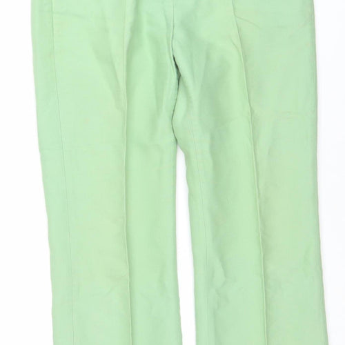 Sandro Paris Women's Green Cotton Blend Slim Trousers Size 14