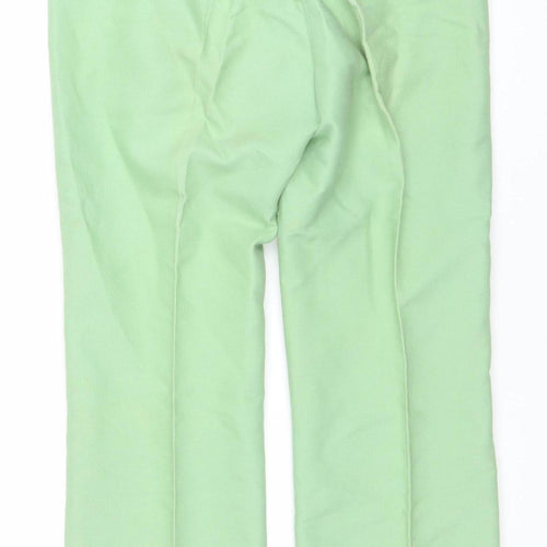 Sandro Paris Women's Green Cotton Blend Slim Trousers Size 14