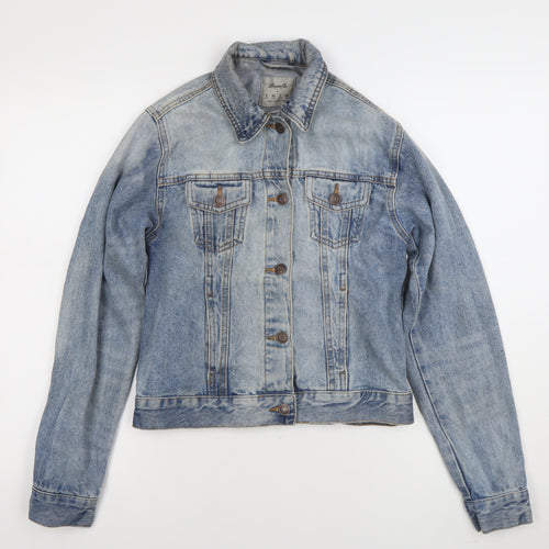 Denim Co. Womens Blue Denim Basic Jacket Size 6