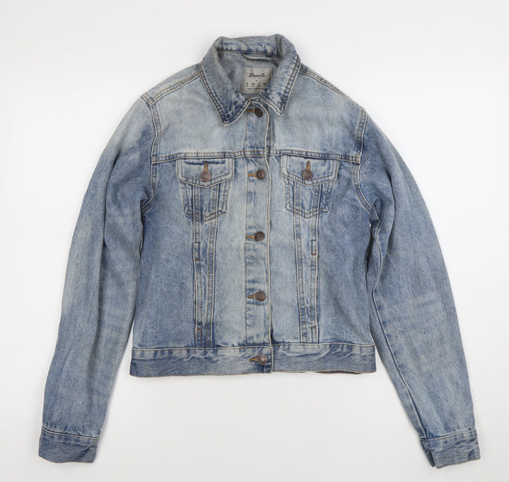 Denim Co. Womens Blue Denim Basic Jacket Size 6