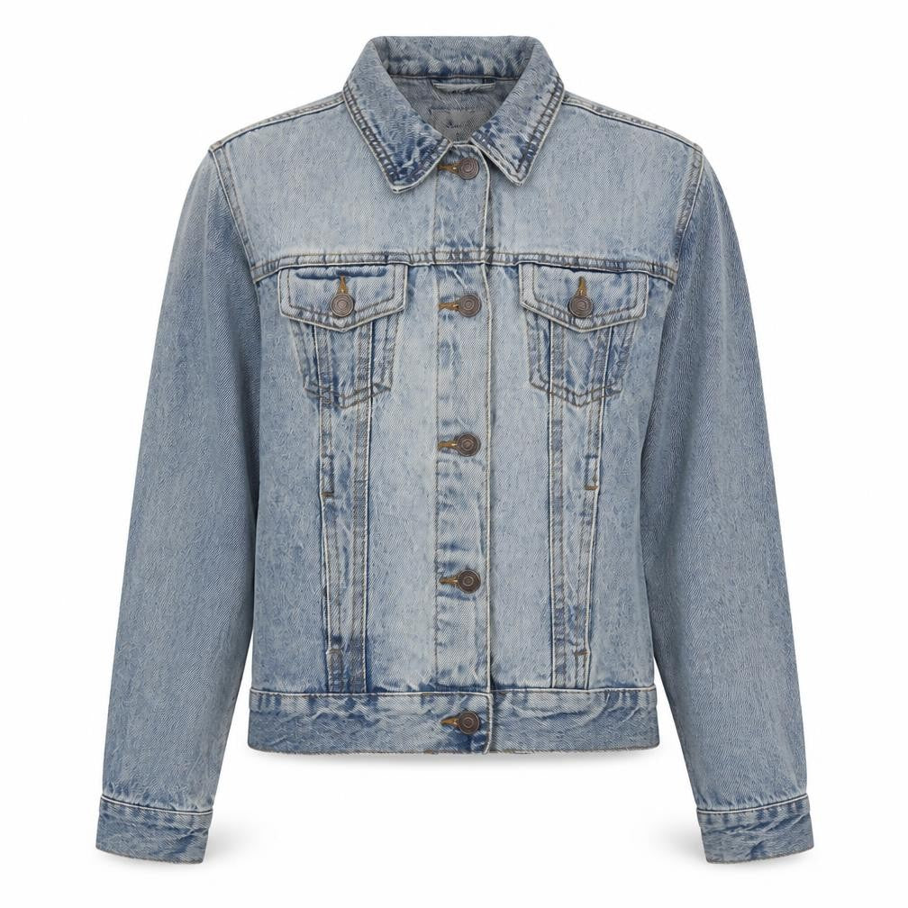 Denim Co. Womens Blue Denim Basic Jacket Size 6
