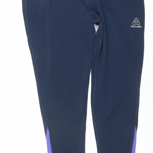 Azzurri Womens Black Purple XL Leggings Activewear Stretch Sports Trousers