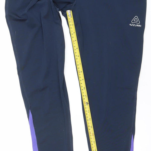 Azzurri Womens Black Purple XL Leggings Activewear Stretch Sports Trousers