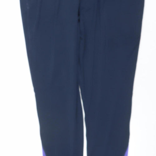 Azzurri Womens Black Purple XL Leggings Activewear Stretch Sports Trousers