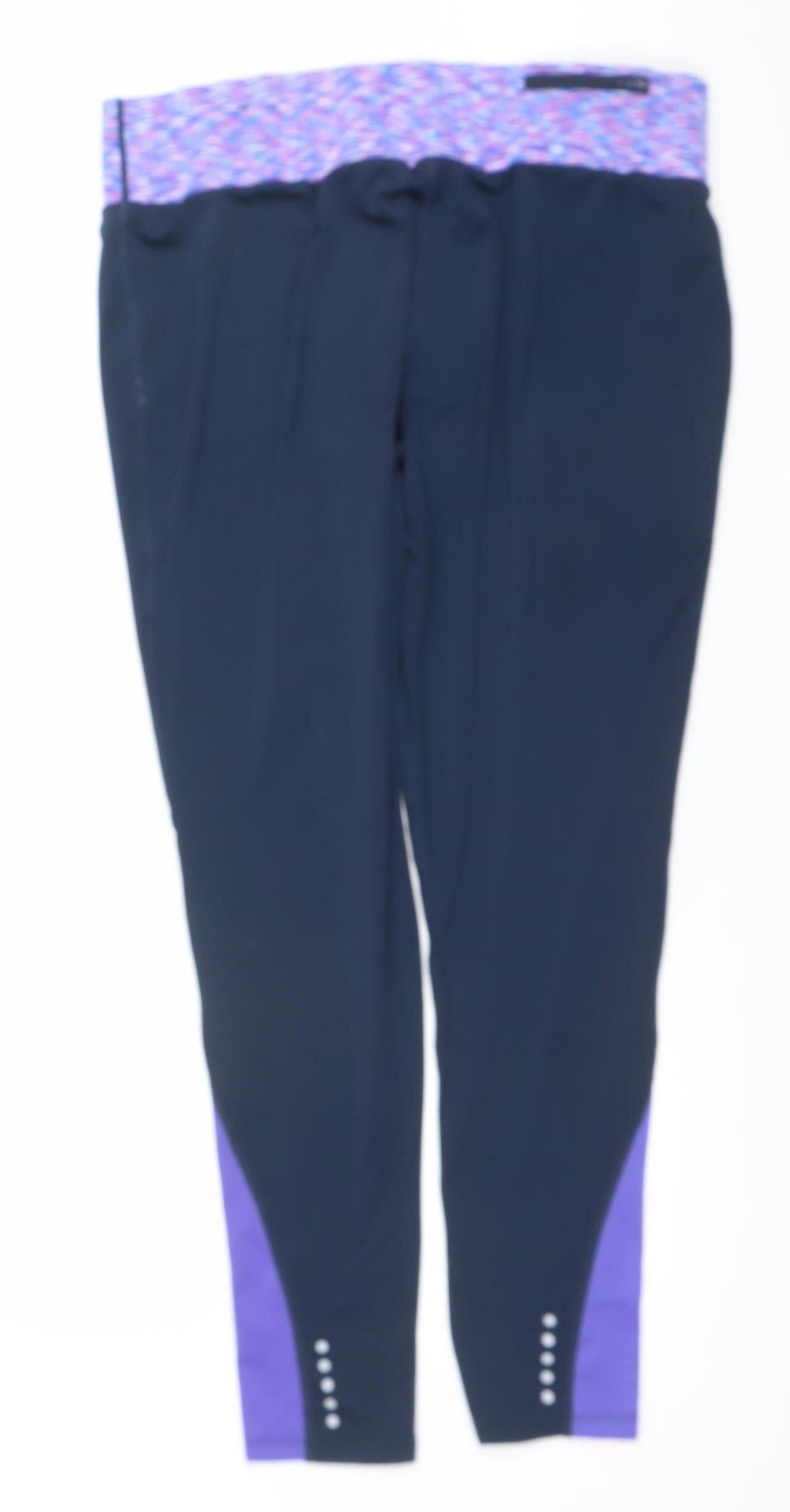 Azzurri Womens Black Purple XL Leggings Activewear Stretch Sports Trousers