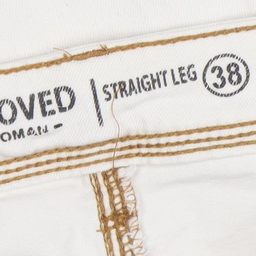 Beloved Women Ivory Straight Leg Jeans Size 10 Cotton Blend