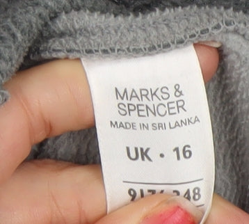 Marks and Spencer Women's Grey Fleece Full Zip Jacket UK 16