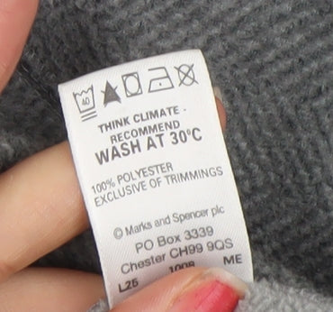 Marks and Spencer Women's Grey Fleece Full Zip Jacket UK 16