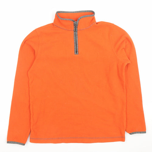 Lands’ End Boys Orange Fleece Half Zip Sweatshirt 12-14 Years