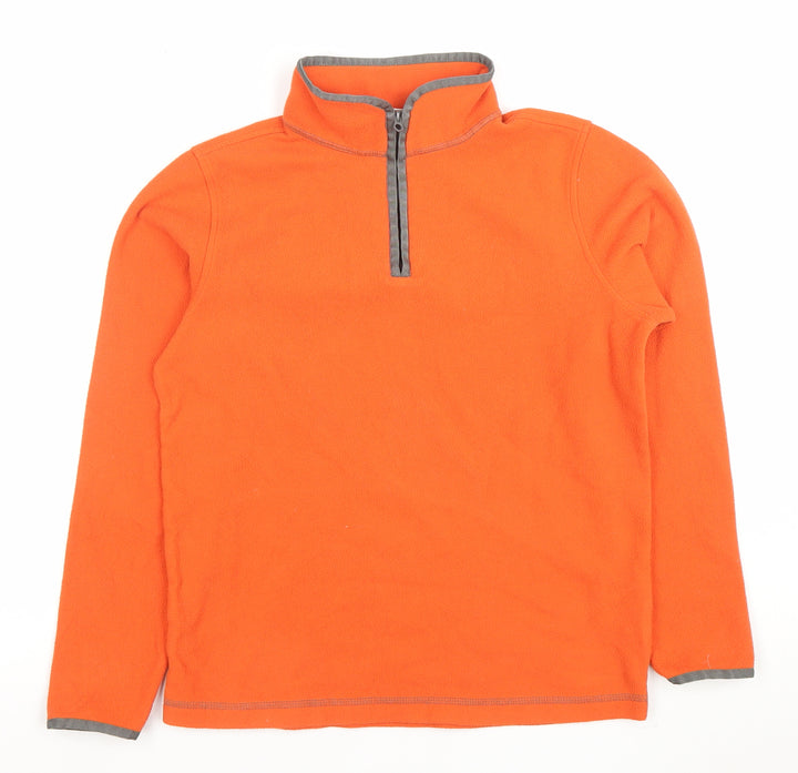 Lands’ End Boys Orange Fleece Half Zip Sweatshirt 12-14 Years