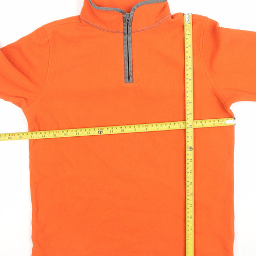 Lands’ End Boys Orange Fleece Half Zip Sweatshirt 12-14 Years