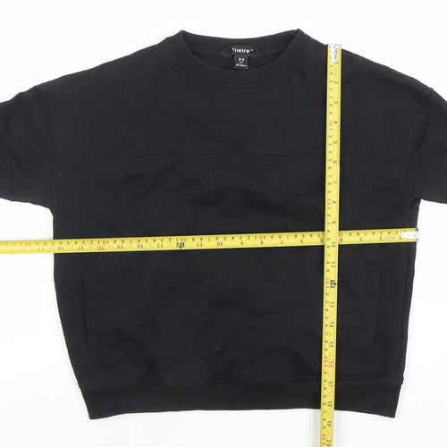 Firetrap Boys Black 8-9 Years Crew Neck Pullover Sweatshirt