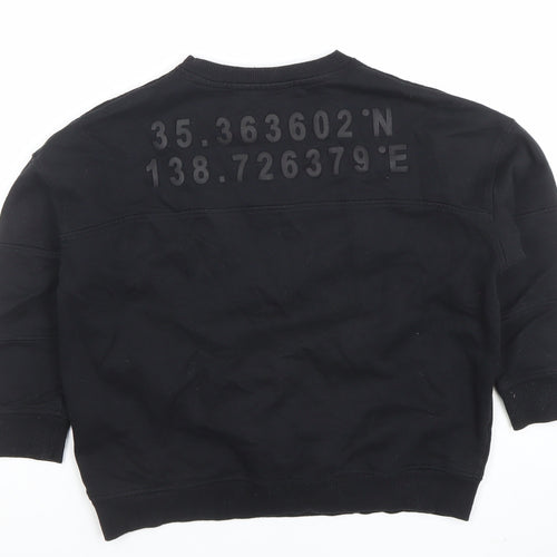 Firetrap Boys Black 8-9 Years Crew Neck Pullover Sweatshirt